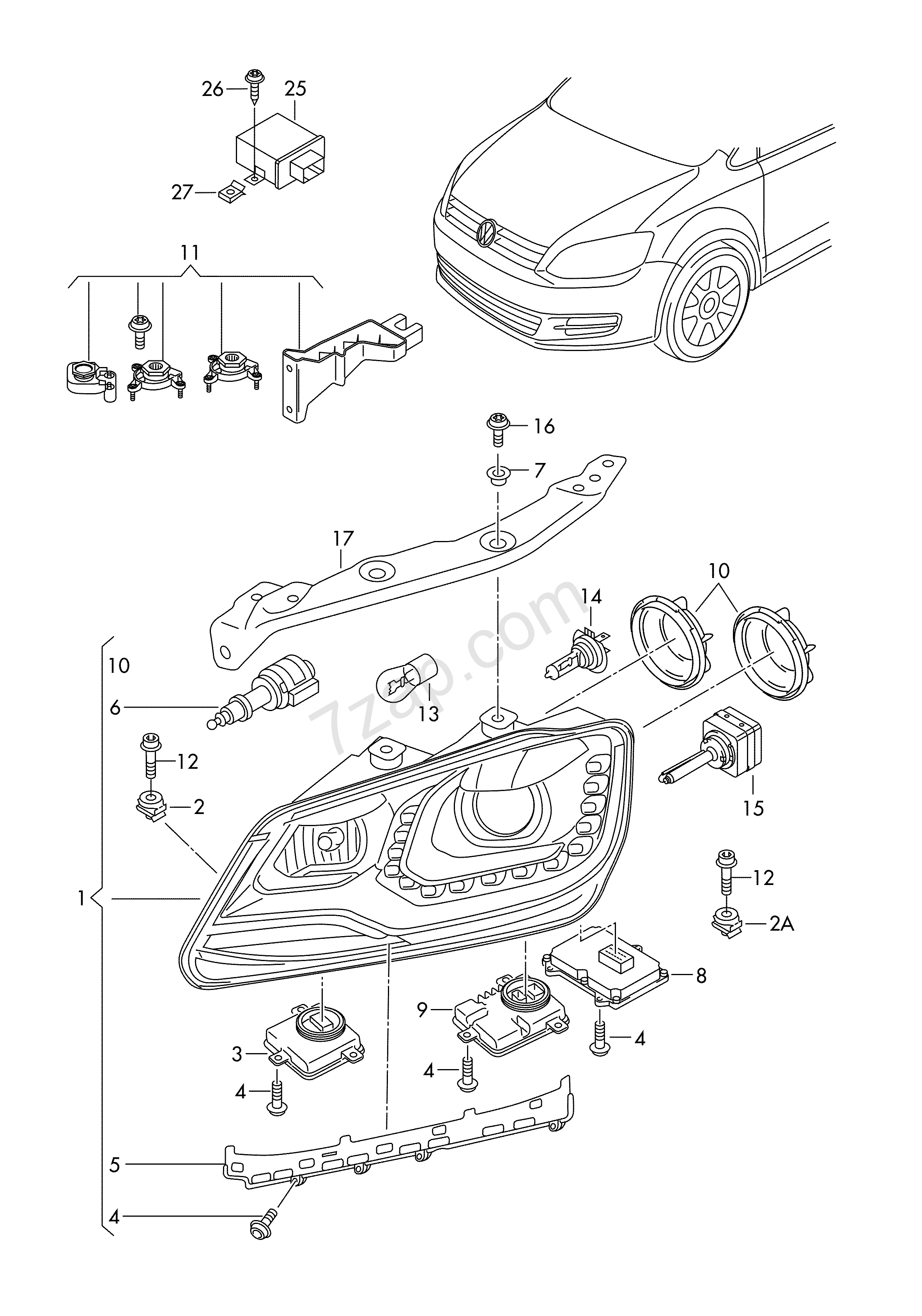 VW Golf 7 H7 Lampen in Bi Xenon Scheinwerfer wechseln Abbiegelicht  Kurvenlicht Anleitung Licht 